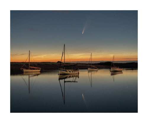 Moonlit Boats & Comet at Burnham Overy Staithe